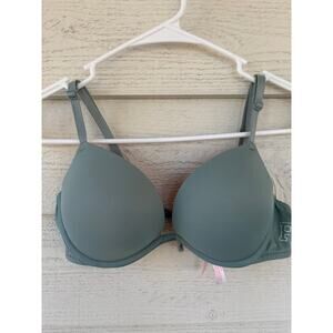 **VICTORIAS SECRET PINK** Wear Everywhere Push UP Bra 34B Gorgeous Green